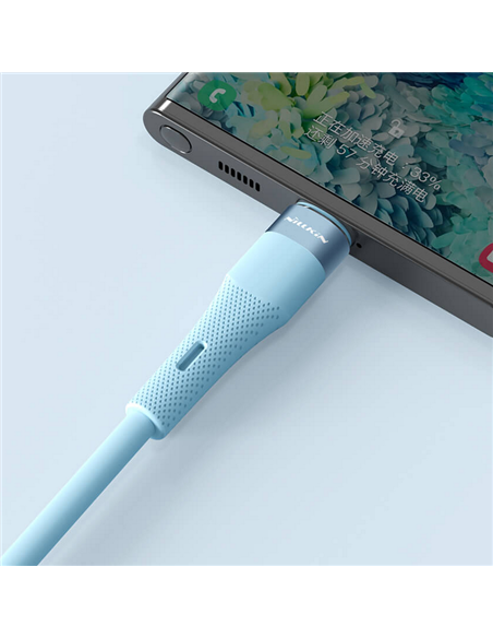 Cablu de încărcare Nillkin Type-C to Type-C Cable, Flowspeed, USB Type-C/USB Type-C, 1,2m, Albastru