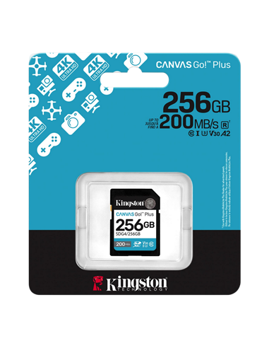Карта памяти Kingston Canvas Go! Plus, 256Гб (SDG4/256GB)