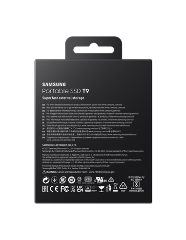 SSD portabil extern Samsung T9, 1 TB, Negru (MU-PG1T0B/EU)