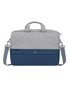 Geantă pentru Laptop Rivacase Prater, 15.6", Poliester, Gri | Albastru închis