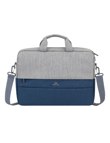 Geantă pentru Laptop Rivacase Prater, 15.6", Poliester, Gri | Albastru închis