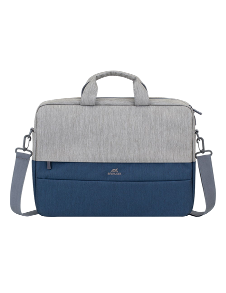 Geantă pentru Laptop Rivacase Prater, 15.6", Poliester, Gri | Albastru închis