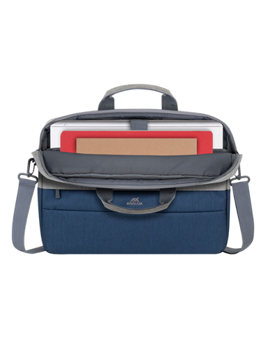 Geantă pentru Laptop Rivacase Prater, 15.6", Poliester, Gri | Albastru închis