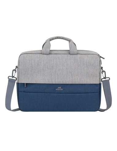 Geantă pentru Laptop Rivacase Prater, 15.6", Poliester, Gri | Albastru închis