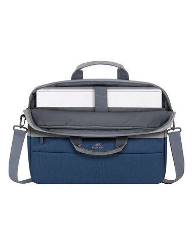 Geantă pentru Laptop Rivacase Prater, 15.6", Poliester, Gri | Albastru închis