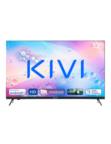 32" LED SMART Телевизор KIVI 32H710QB +PULT!, 1366x768 HD, Google TV, Чёрный