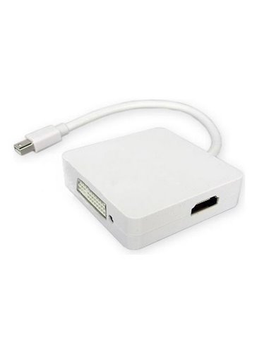 Convertor Video APC Electronic APC-531023, MiniDP (M) - HDMI (F) / DisplayPort (F) / DVI-D (F), 0,15m, Alb