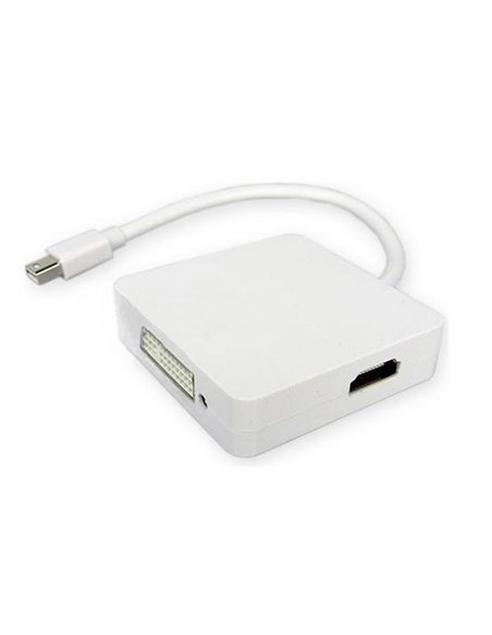 Convertor Video APC Electronic APC-531023, MiniDP (M) - HDMI (F) / DisplayPort (F) / DVI-D (F), 0,15m, Alb
