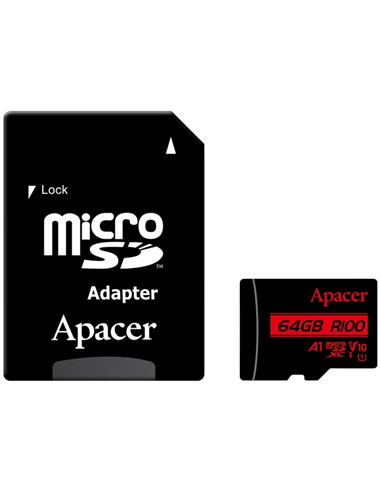 Карта памяти Apacer microSDHC UHS-I U1 Class 10, 64Гб