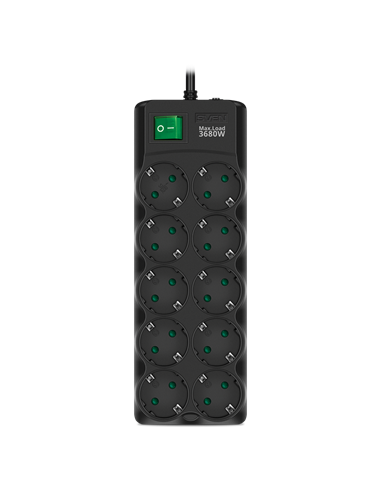 Prelungitor electric SVEN SF-10E-16, 10 Prize, 3m, Negru