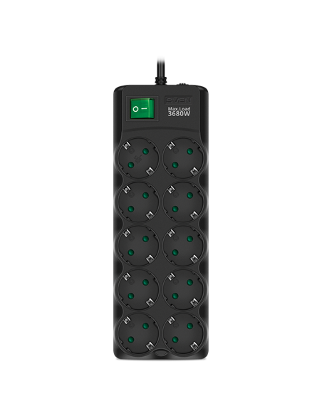 Prelungitor electric SVEN SF-10E-16, 10 Prize, 3m, Negru