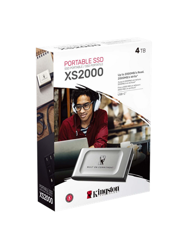 Внешний портативный SSD накопитель Kingston XS2000 BoC, 4 ТБ, Серебристый (SXS2000/4000GA)