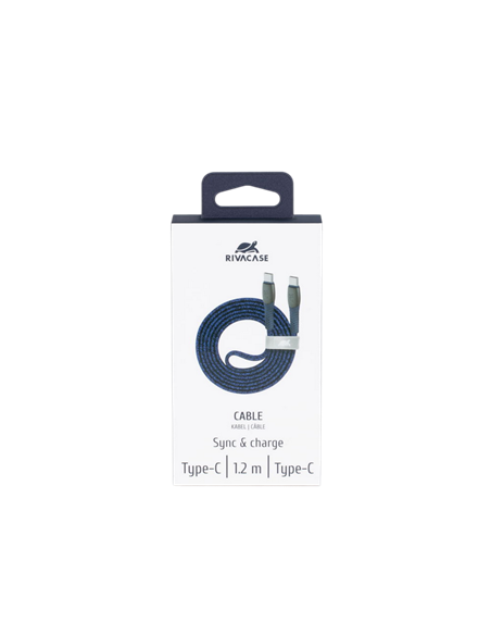 Кабель для зарядки и передачи данных Rivacase PS6105, USB Type-C/USB Type-C, 1,2м, Синий