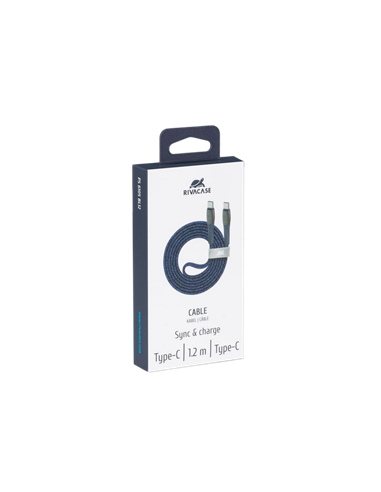 Кабель для зарядки и передачи данных Rivacase PS6105, USB Type-C/USB Type-C, 1,2м, Синий