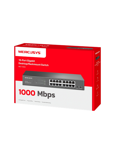 Сетевой коммутатор MERCUSYS MS116GS, 16x 10/100/1000 Мбит/с