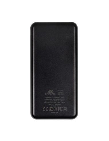 Acumulator extern RivaCase VA2572, 20000mAh, Negru