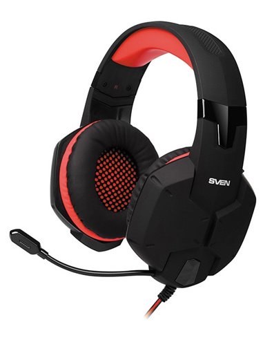 Căști gaming SVEN AP-G988MV, Cu fir, Negru/Roșu