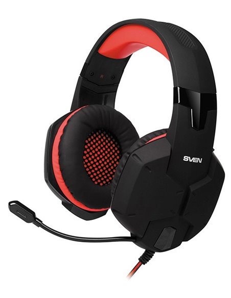 Căști gaming SVEN AP-G988MV, Cu fir, Negru/Roșu