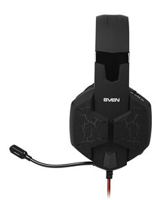 Игровая Гарнитура SVEN AP-U988MV, Проводной аналоговый, Чёрный/Красный  2