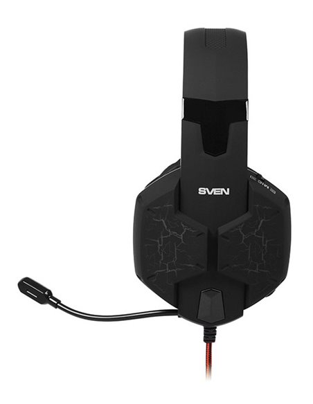 Căști gaming SVEN AP-U988MV, Cu fir, Negru/Roșu