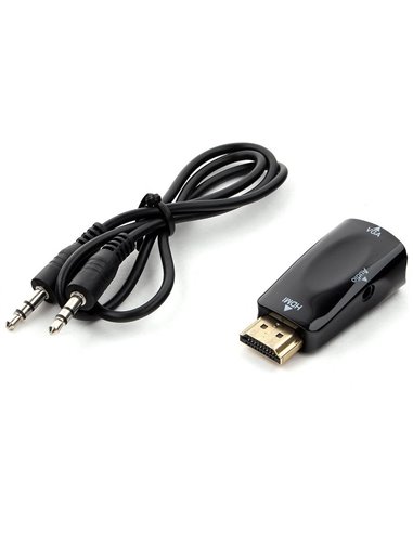 Convertor Video/Audio Cablexpert A-HDMI-VGA-02, HDMI - VGA D-Sub + 3.5 mm Jack, Negru