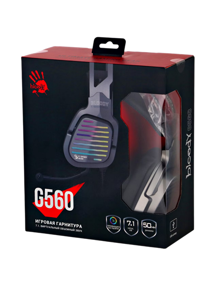 Căști gaming Bloody G560, Cu fir, Gun Grey