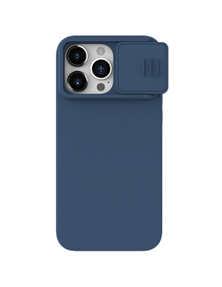 Husă Nillkin iPhone 15 Pro Max, CamShield Silky Silicone, Albastru Marin