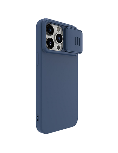 Husă Nillkin iPhone 15 Pro Max, CamShield Silky Silicone, Albastru Marin