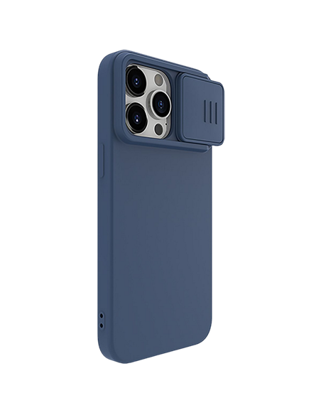 Husă Nillkin iPhone 15 Pro Max, CamShield Silky Silicone, Albastru Marin