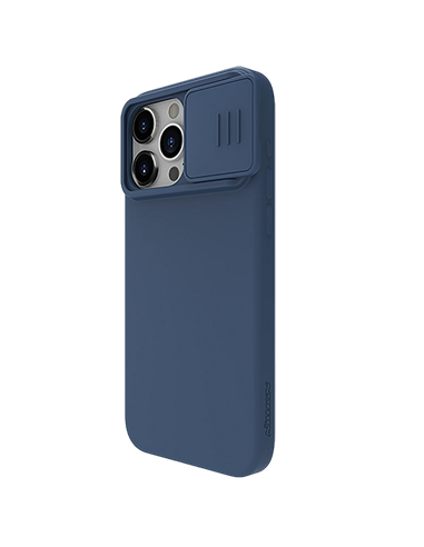 Чехол Nillkin iPhone 15 Pro Max, CamShield Silky Silicone, Темно-синий