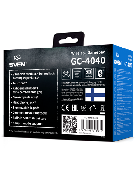 Геймпад SVEN GC-4040, Чёрный