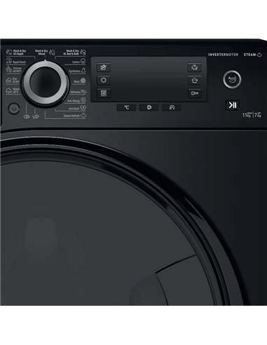 Стирально-сушильная машина Hotpoint-Ariston NDD 11725 BDA EE, 11кг, Чёрный