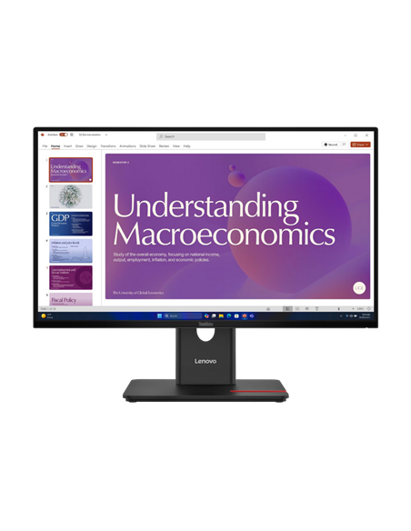 24" Monitor Lenovo T24D-40, IPS 1920x1080 FHD, Negru