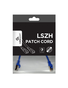 Patch cord Cablexpert PP6A-LSZHCU-B-0.25M, Cat6A SSTP, 0,25m, Albastru 2