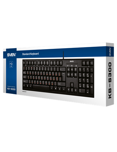 Tastatură SVEN KB-S300, Cu fir, Negru