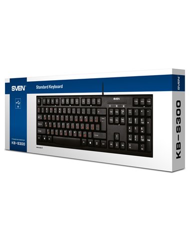 Клавиатура SVEN KB-S300, Проводное, Чёрный