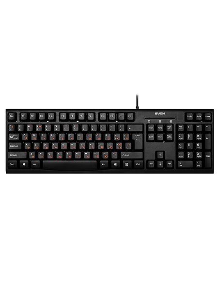 Tastatură SVEN KB-S300, Cu fir, Negru