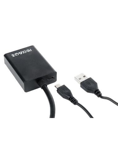Видео/Audio конвертер Cablexpert A-VGA-HDMI-01, VGA D-Sub + 3.5 mm Jack - HDMI (F), 0,15м, Чёрный