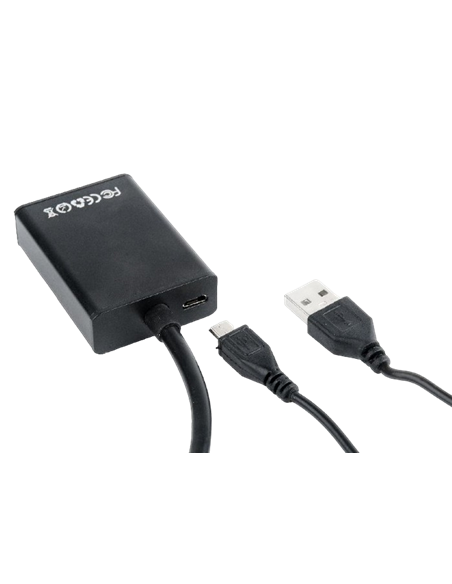 Видео/Audio конвертер Cablexpert A-VGA-HDMI-01, VGA D-Sub + 3.5 mm Jack - HDMI (F), 0,15м, Чёрный