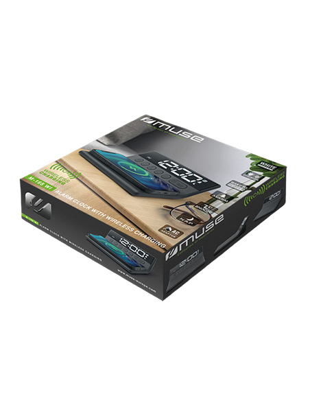 Будильник с беспроводной зарядкой MUSE M-168 WI, Чёрный