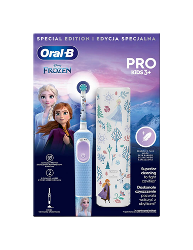 Электрическая зубная щетка Braun Oral-B Vitality PRO Kids Frozen, Голубой