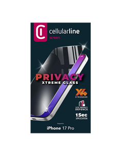 Защитное стекло Cellularline Tempered Glass Privacy для Apple iPhone 17 Pro, Черный 2