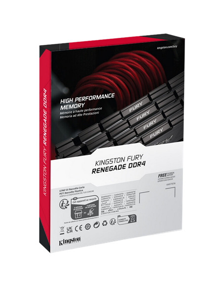 Memorie RAM Kingston FURY Renegade, DDR4 SDRAM, 3200 MHz, 16GB, KF432C16RB2K2/16