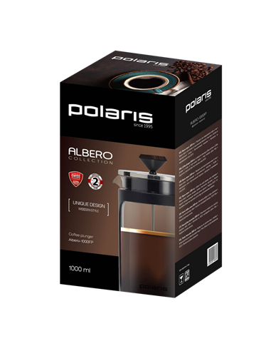 Френч-пресс Polaris Albero-1000FP, 1л, Чёрный
