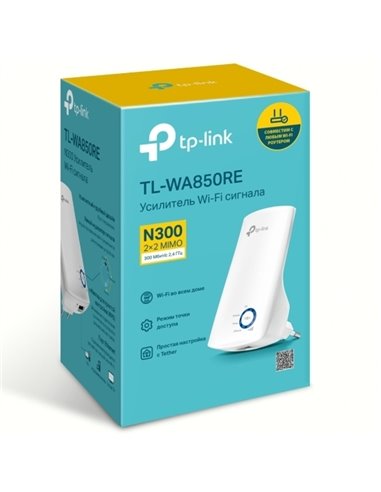 Усилитель Wi‑Fi сигнала TP-LINK TL-WA850RE, 300 Мбит/с, Белый