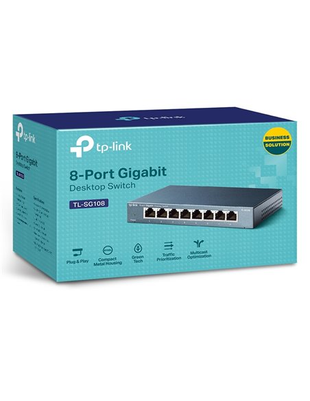 Сетевой коммутатор TP-LINK TL-SG108, 8x 10/100/1000 Мбит/с