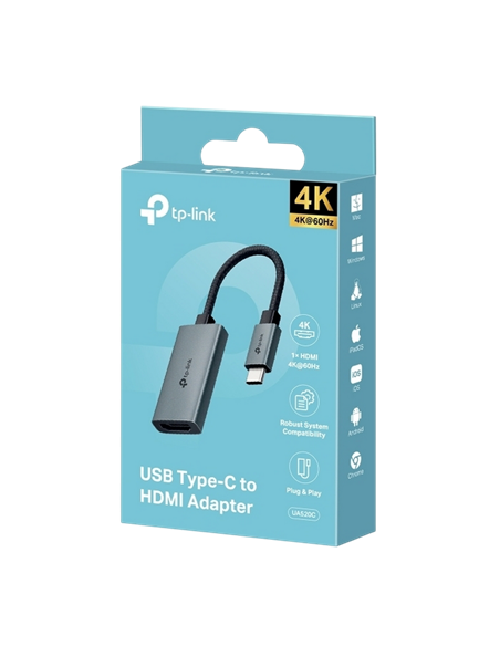 Адаптер USB TP-LINK UA520C, USB Type-C, 0,1м, Серый