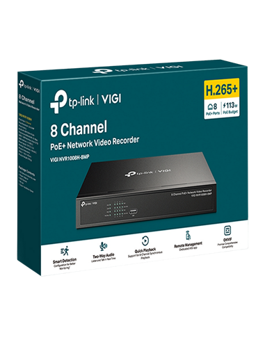 Видеорегистратор TP-LINK VIGI NVR1008H-8MP, Чёрный