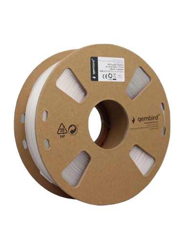 Filament pentru imprimantă 3D Gembird 3DP-PETG1.75-01-NAT, PETG, Transparent, 1.75 mm, 1 kg