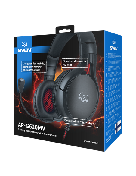 Игровая Гарнитура SVEN AP-G620MV, Проводной аналоговый, Чёрный